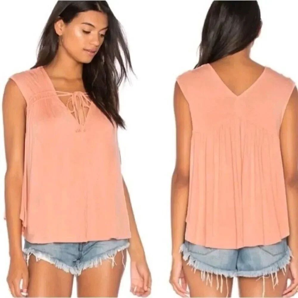 FREE PEOPLE Back In Town Tank Top Tee Women’s Size Small